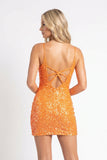 Purple Sequin Plunge V Bodycon Mini Party Dresses