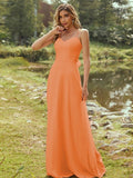 A-Line/Princess Chiffon Sash/Ribbon/Belt Sweetheart Sleeveless Floor-Length Bridesmaid Dresses Evening Dress