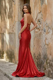 Lilac Halter Mermaid Beaded Long Formal Prom Dresses With Slit