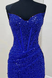 Bodycon Strapless Red Sequins Corset Mini Party Dresses