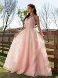 Vestido de noche de graduación con corte A/princesa, fruncido, escote en V, sin mangas y largo hasta el suelo