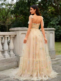 A-Linie/Princess-Linie Spitze Rüschen Träger Ärmellos Sweep/Pinsel zug Kleider Ball-/Abendkleid