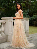 A-Linie/Princess-Linie Spitze Rüschen Träger Ärmellos Sweep/Pinsel zug Kleider Ball-/Abendkleid