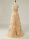 A-Linie/Princess-Linie Spitze Rüschen Träger Ärmellos Sweep/Pinsel zug Kleider Ball-/Abendkleid