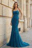 Mermaid Spaghetti Straps Lace Prom Dress