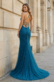 Mermaid Spaghetti Straps Lace Prom Dress