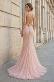 Mermaid Spaghetti Straps Lace Prom Dress