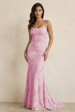 Sky Blue Spaghetti Straps Mermaid Tulle Long Prom Dresses With Appliques