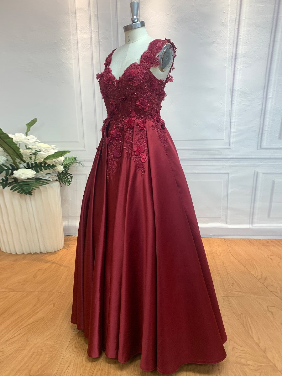 Ballkleid Ärmellos Off-the-Shoulder Applikation Satin Bodenlang Kleider Ballkleid Quinceanera Ballkleider