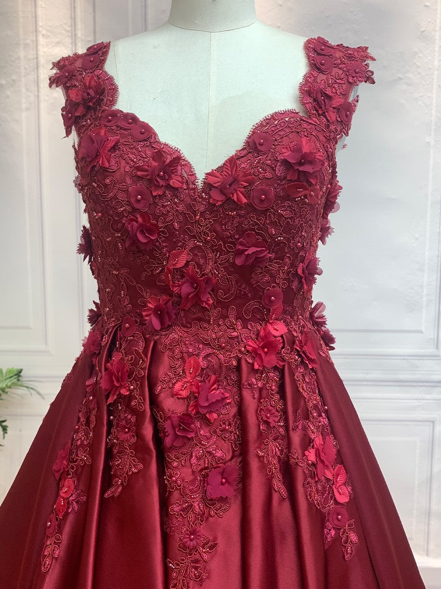 Ballkleid Ärmellos Off-the-Shoulder Applikation Satin Bodenlang Kleider Ballkleid Quinceanera Ballkleider