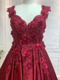 Ballkleid Ärmellos Off-the-Shoulder Applikation Satin Bodenlang Kleider Ballkleid Quinceanera Ballkleider