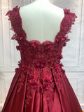 Ballkleid Ärmellos Off-the-Shoulder Applikation Satin Bodenlang Kleider Ballkleid Quinceanera Ballkleider