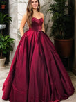 Ballkleid Ärmellos Satin Herzausschnitt Rüschen Bodenlang Kleider Abschlussball Abendkleid Quinceanera Ballkleider