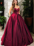 Ballkleid Ärmellos Satin Herzausschnitt Rüschen Bodenlang Kleider Abschlussball Abendkleid Quinceanera Ballkleider