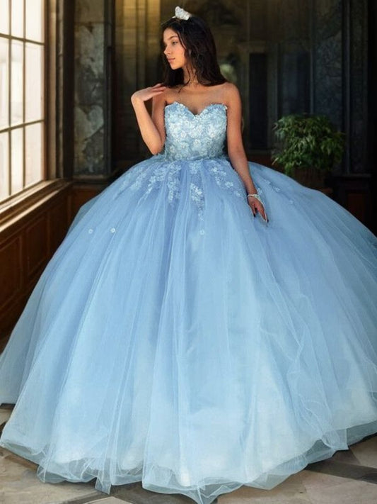 Vestido de fiesta de tul con apliques de corazón, sin mangas, con cola larga, para fiesta de quinceañera