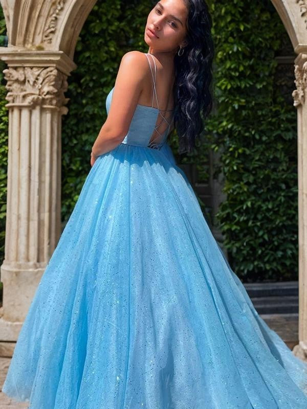 A-Linie/Princess-Linie Gerüscht V-Ausschnitt Ärmellos Sweep/Pinsel zug Kleider Ballkleid Ballkleider