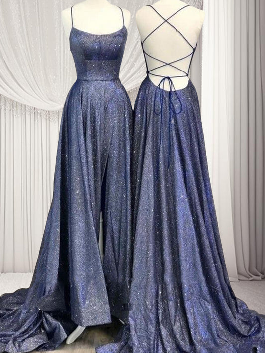 A-Linie/Princess-Linie Rüschen Spaghettiträger Ärmellos Sweep/Pinsel zug Kleider Ball-/Abendkleid