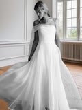A-Line/Princess Organza Ruched One-Shoulder Sleeveless Court Train Wedding Dresses Bridal Gowns
