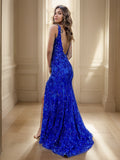 Sheath/Column Sequins V-neck Sleeveless Sweep/Brush Train Dresses Prom Evening Dress