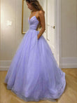 A-Linie/Princess-Linie Rüschen Spaghettiträger Ärmellos Sweep/Pinsel zug Kleider Ball-/Abendkleid