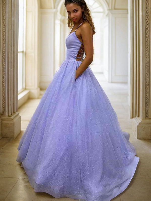 A-Linie/Princess-Linie Rüschen Spaghettiträger Ärmellos Sweep/Pinsel zug Kleider Ball-/Abendkleid