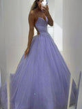 A-Linie/Princess-Linie Rüschen Spaghettiträger Ärmellos Sweep/Pinsel zug Kleider Ball-/Abendkleid