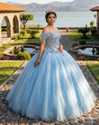 Quinceanera Dress Princess Short Sleeve Ball Gown Sequins Party Dresses