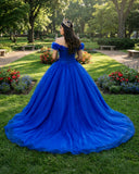 Quinceanera Dress Princess Tulle Royal Blue Off The Shoulder