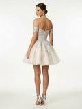 Lace White Appliques A-Line Short Wedding Dress