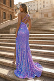 Mermaid One-Shoulder Sequins Prom Dress With Tassels