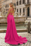 Yellow Mermaid Halter Satin Prom Dresses With Tail Evening Dress