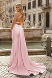 Yellow Mermaid Halter Satin Prom Dresses With Tail Evening Dress