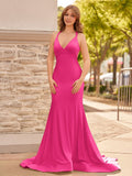 Yellow Mermaid Halter Satin Prom Dresses With Tail Evening Dress