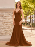 Yellow Mermaid Halter Satin Prom Dresses With Tail Evening Dress