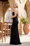 Red Strapless Sheath Satin Pleated Long Formal Prom Dresses