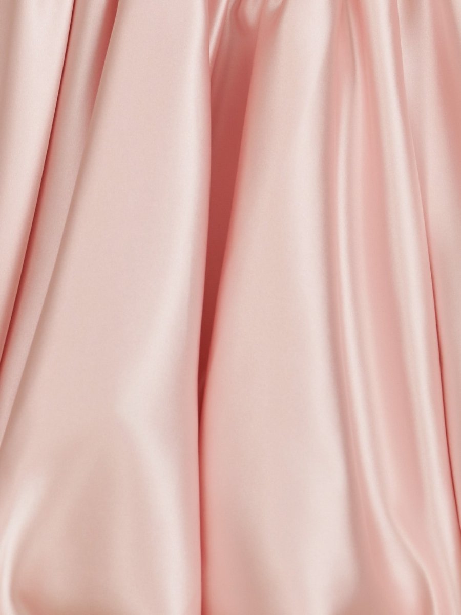 Pink Strapless A Line Satin Short Homecoming Dress With Bow