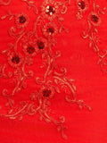 Red Sheath Beaded Flowers Homecoming Dress
