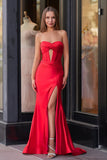 Sweetheart Satin Mermaid Long Prom Dress