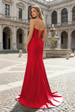 Royal Blue Sweetheart Satin Mermaid Long Prom Dresses with Beading