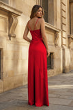 Spaghetti Straps Long Sheath Prom Dress With Split