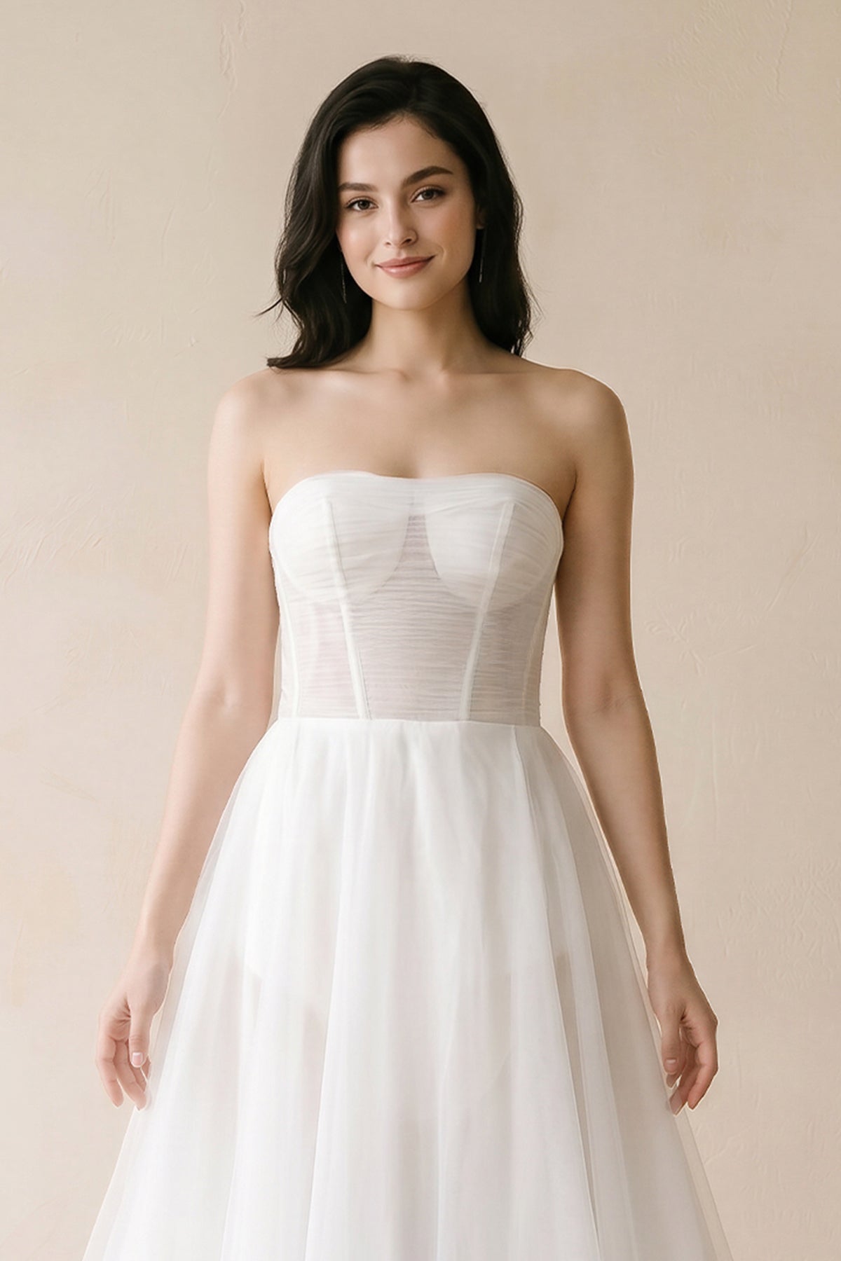 Romantic A-Line Sweetheart Tulle Beach Wedding Dresses with Slit