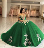 Royal Blue Off the Shoulder Quinceanera Dresses with Appliques