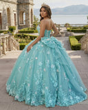 Sage Strapless Tulle Sleeveless Quinceanera Dress