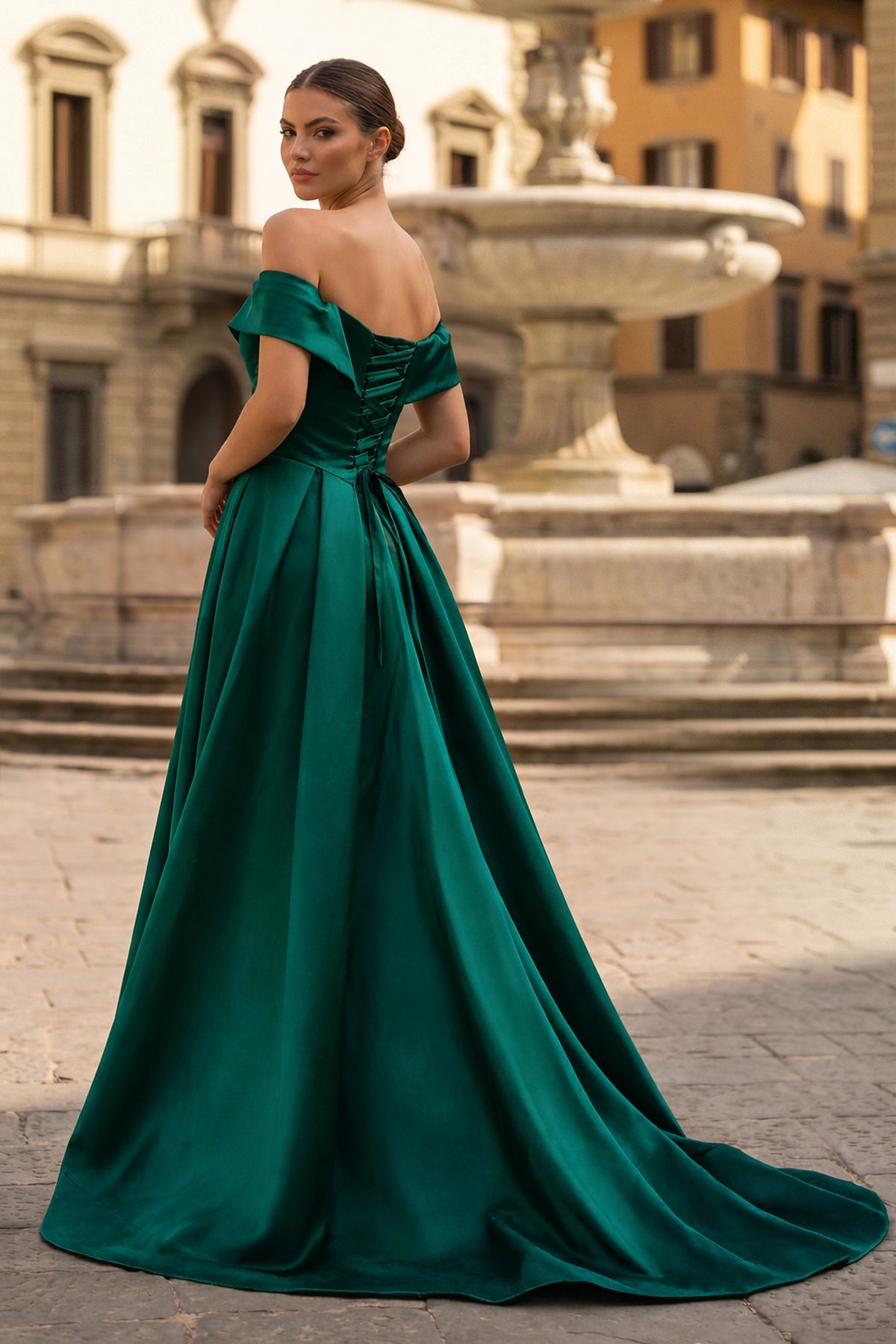 A-Line Prom Dresses Celebrity Style Dress Christmas Sleeveless Off The Shoulder Satin with Slit