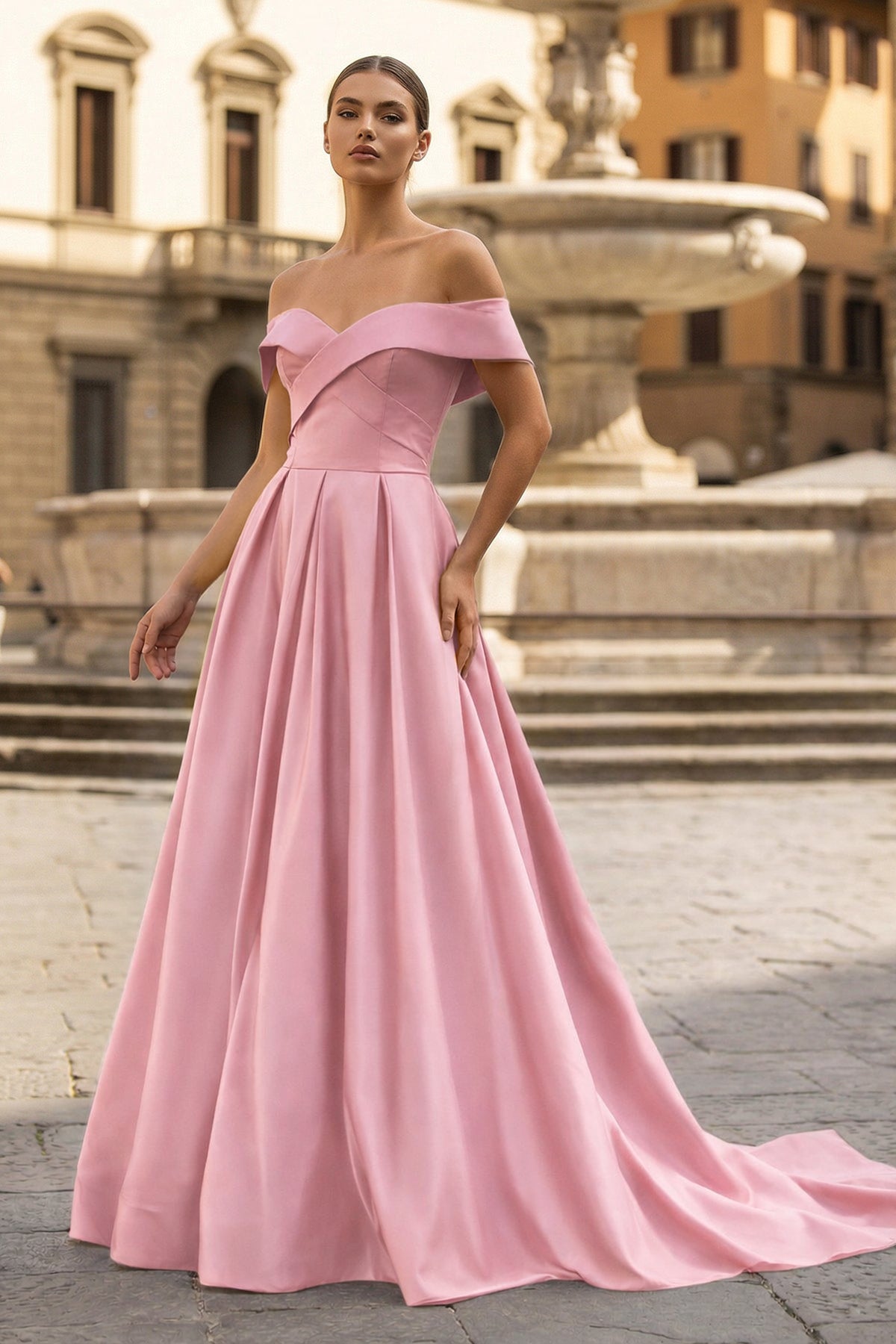A-Line Prom Dresses Celebrity Style Dress Christmas Sleeveless Off The Shoulder Satin with Slit
