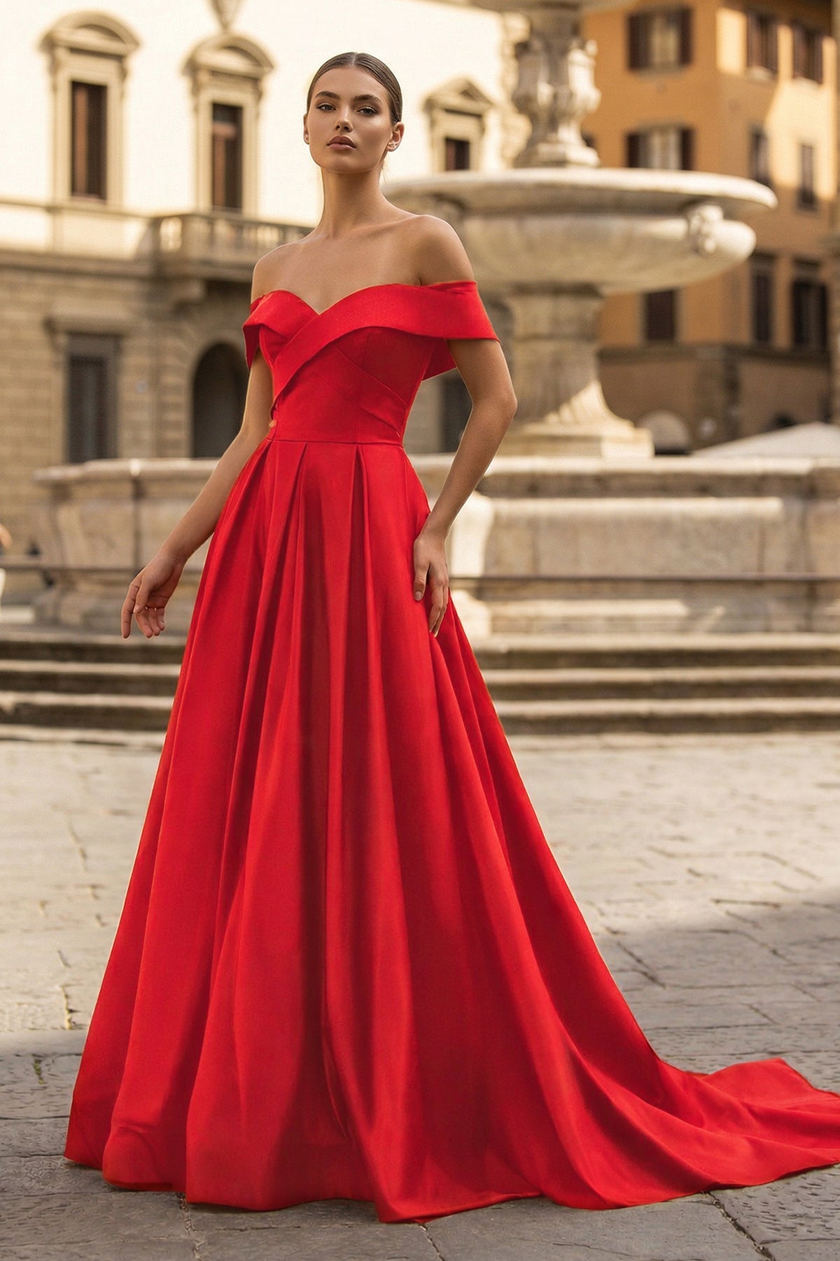 A-Line Prom Dresses Celebrity Style Dress Christmas Sleeveless Off The Shoulder Satin with Slit