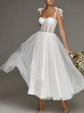 Sex Short White Wedding Dresses With Tulle Tea-Length