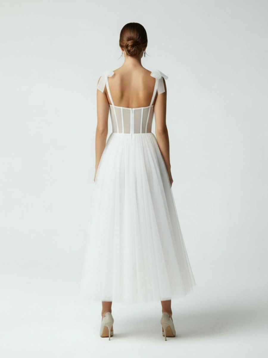 Sex Short White Wedding Dresses With Tulle Tea-Length