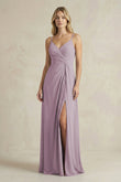 Sheath Cami Strap Ruched Chiffon Bridesmaid Dress in Dusk