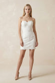 Sheath Sweetheart Lace Mini Wedding Dress